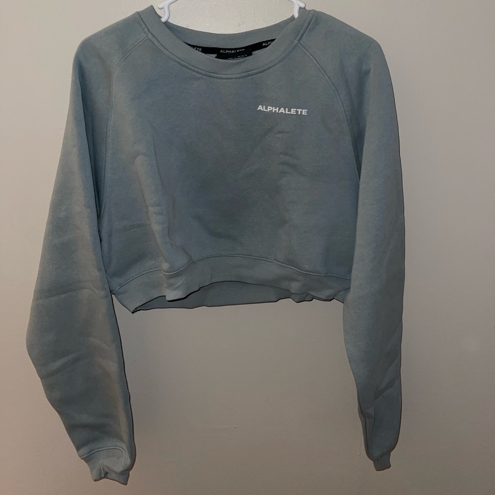 Alphalete women’s cropped crewneck size medium in slate blue